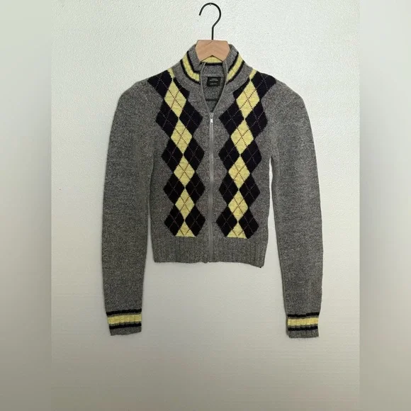 URBAN OUTFITTERS BDG Clarke Argyle Zip-Up Sweater - Picture 5 of 12